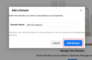 step 2 - add a domain