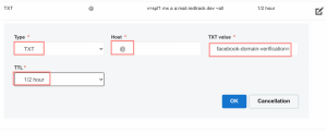 step 5 - domain verification in Facebook Business Manager